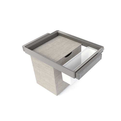 Kit plateau auxiliaire -  panier et rack ajustable Quartz pour armoires -  glissières extension totale et à fermeture douce -  M - EMUCA