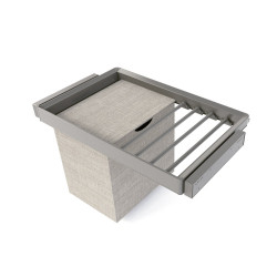 Kit de porte-pantalon à 7tringles -  panier et rack ajustable Quartz pour armoires -  glissières extension totale et à fermeture de marque EMUCA, référence: B9346200