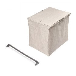 Kit de porte-pantalon à 7tringles -  panier et rack ajustable Quartz pour armoires -  glissières extension totale et à fermeture - EMUCA