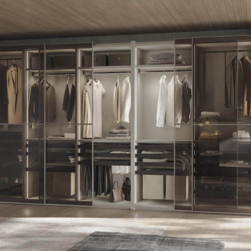 Rack avec glissières à extension totale et à fermeture douce pour accessoires d'armoire Quartz -  612-638mm -  Aluminium et plas - EMUCA