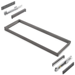 Rack avec glissières à extension totale et à fermeture douce pour accessoires d'armoire Quartz -  1012-1038mm -  Aluminium et pl de marque EMUCA, référence: B9347700