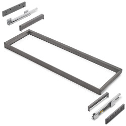 Rack avec glissières à extension totale et à fermeture douce pour accessoires d'armoire Quartz -  1062-1088mm -  Aluminium et pl de marque EMUCA, référence: B9347800