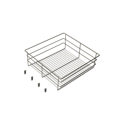 Tiroir en fil métallique pour armoires et dressings Quartz -  440mm (M60) -  Acier -  Titane - EMUCA