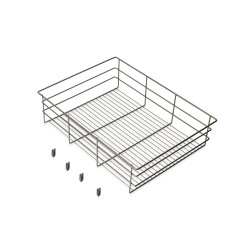 Tiroir en fil métallique pour armoires et dressings Quartz - 540mm (M70) - Acier - Titane - EMUCA