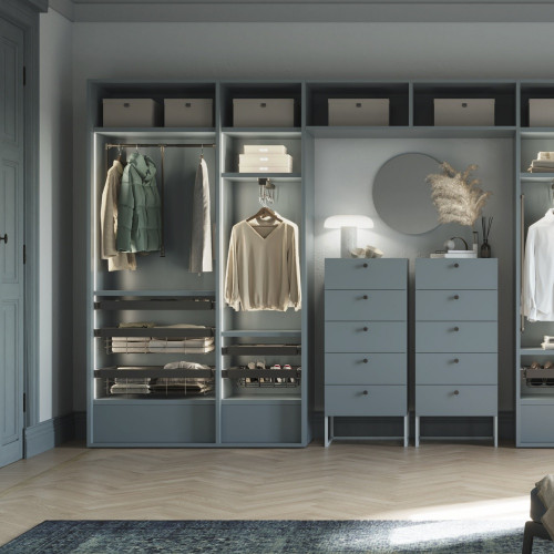 Tiroir en fil métallique pour armoires et dressings Quartz -  740mm (M90) -  Acier -  Titane - EMUCA