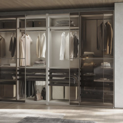 Panier pour armoires et dressings Quartz -  418x320x400mm -  Acier et Tissu -  Titane - EMUCA