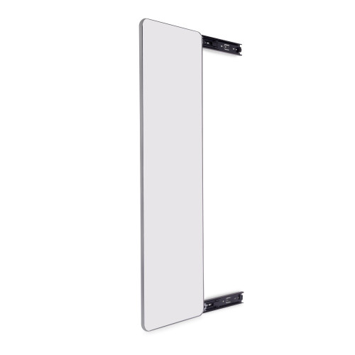 Miroir extractible pour armoires et dressings Quartz -  pivotant à 180° -  1.000x300mm -  Aluminium -  verre et acier -  Titane - EMUCA