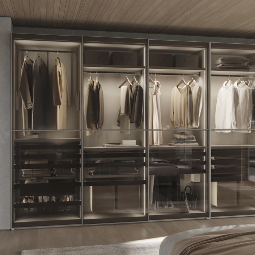 Kit de range-chaussures extractible pour armoires Quartz -  réglable -  module 600mm -  Acier -  aluminium et plastique -  Titan - EMUCA