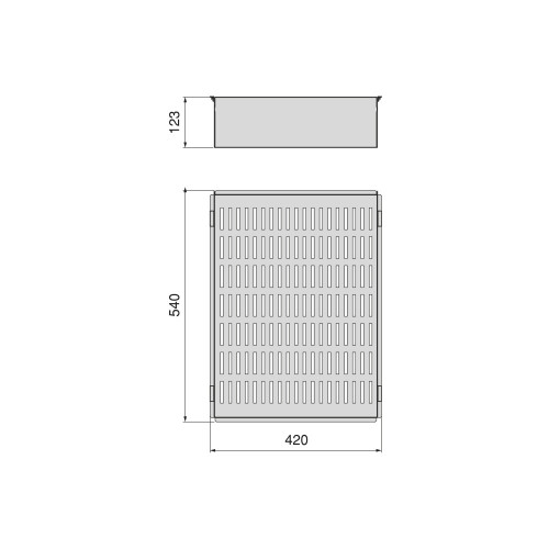 Panier métallique pour armoires et dressings Quartz -  540 (M70) -  Acier -  Titane - EMUCA