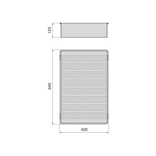 Panier métallique pour armoires et dressings Quartz -  640 (M80) -  Acier -  Titane - EMUCA