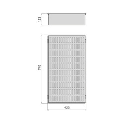 Panier métallique pour armoires et dressings Quartz -  740 (M90) -  Acier -  Titane - EMUCA