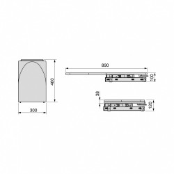 Iron 2 Planche à repasser - Acier et Bois - pliante et coulissante pour meuble Iron 2 - EMUCA
