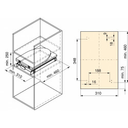 Iron 2 Planche à repasser - Acier et Bois - pliante et coulissante pour meuble Iron 2 - EMUCA