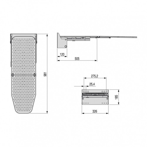Table à repasser murale pliante Iron Wall -  pivotante 180º -  en acier et en bois -  Blanc - EMUCA