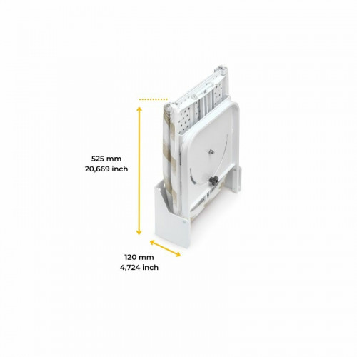 Table à repasser murale pliante Iron Wall -  pivotante 180º -  en acier et en bois -  Blanc - EMUCA