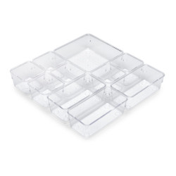Kit de 10 seaux organisateurs Cube pour tiroirs -  Plastique -  Transparent de marque EMUCA, référence: B9351700