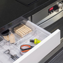 Kit de 10 seaux organisateurs Cube pour tiroirs -  Plastique -  Transparent - EMUCA