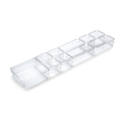 Kit de 10 seaux organisateurs Cube pour tiroirs -  Plastique -  Transparent - EMUCA