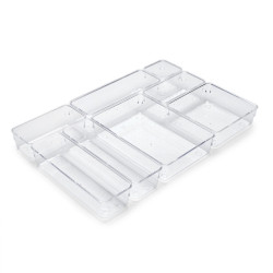Kit de 8 seaux organisateurs Cube pour tiroirs -  Plastique -  Transparent de marque EMUCA, référence: B9351800