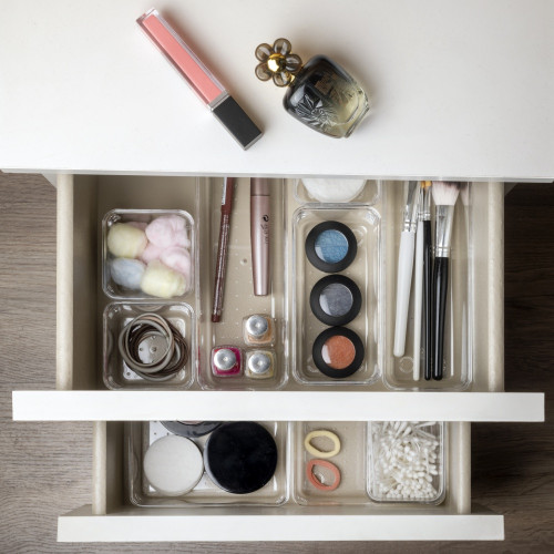 Kit de 8 seaux organisateurs Cube pour tiroirs -  Plastique -  Transparent - EMUCA