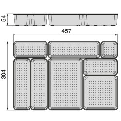 Kit de 8 seaux organisateurs Cube pour tiroirs -  Plastique -  Transparent - EMUCA