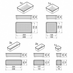 Kit de 8 seaux organisateurs Cube pour tiroirs -  Plastique -  Transparent - EMUCA
