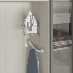 Porte-fer et planche à repasser -  Acier -  Chromé - EMUCA