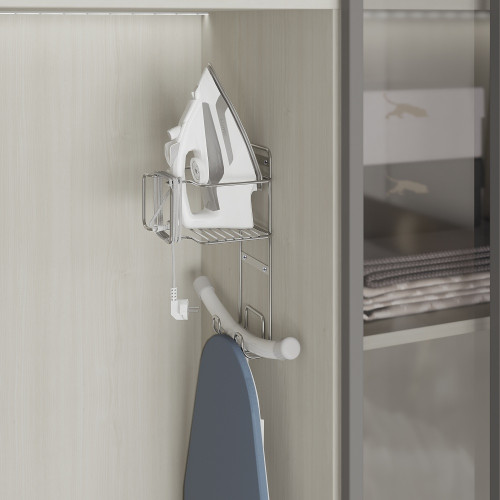 Porte-fer et planche à repasser -  Acier -  Chromé - EMUCA