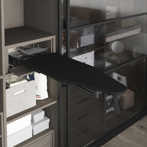 Planche à repasser pliante et planche à repasser coulissante pour meubles. Modèle : Iron Alu -  Aluminium -  Gris Anthracite - EMUCA