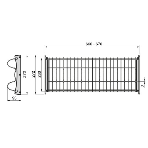 Égouttoir Suprastar pour module -  700 -  Acier -  Chromé - EMUCA
