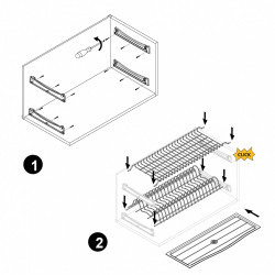 Égouttoir Suprastar pour module -  800 -  Acier -  Chromé - EMUCA