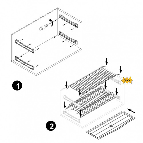 Égouttoir Suprastar pour module -  900 -  Acier -  Chromé - EMUCA