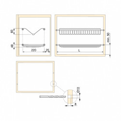 Égouttoir acier inoxydable Drynox - module 600mm - acier inoxydable - EMUCA