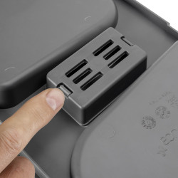 Poubelles pour tiroir de cuisine Recycle avec couvercle anti-odeurs - Hauteur 266 - 1x15litres - 2x7litres - Plastique gris - EMUCA