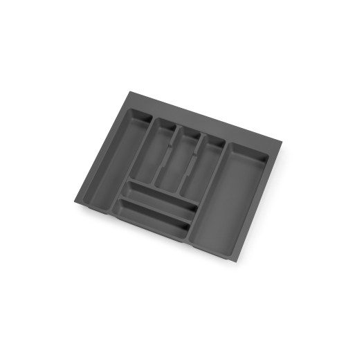 range-couverts Optima pour tiroir universel -  module 600mm -  Plastique -  Gris antracite - EMUCA