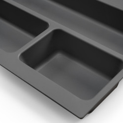 Range-couverts Optima pour tiroir universel -  module 800mm -  Plastique -  Gris antracite - EMUCA