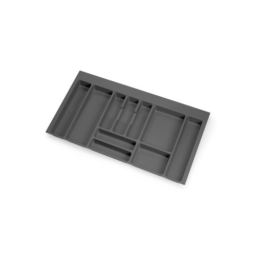 Range-couverts Optima pour tiroir universel -  module 900mm -  Plastique -  Gris antracite - EMUCA