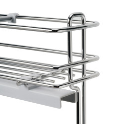 porte-bouteilles extractible SupraMax avec fermeture à amortie -  gauche -  3 plateaux -  module 150mm -  Acier -  Chromé - EMUCA