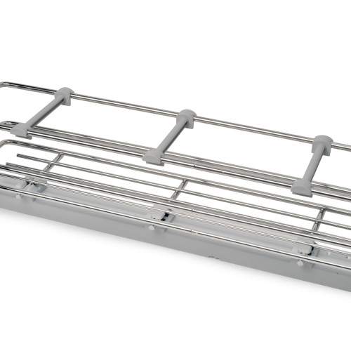 porte-bouteilles extractible SupraMax avec fermeture à amortie -  gauche -  3 plateaux -  module 150mm -  Acier -  Chromé - EMUCA