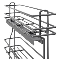 porte-bouteilles extractible TitaneMax avec fermeture à amortie -  gauche -  3 plateaux -  module 150mm -  Acier -  Gris Anthrac - EMUCA