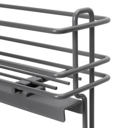 porte-bouteilles extractible TitaneMax avec fermeture à amortie -  gauche -  3 plateaux -  module 150mm -  Acier -  Gris Anthrac - EMUCA