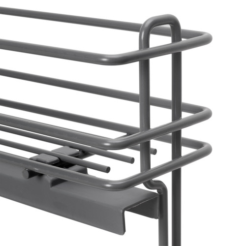 porte-bouteilles extractible TitaneMax avec fermeture à amortie -  gauche -  3 plateaux -  module 150mm -  Acier -  Gris Anthrac - EMUCA