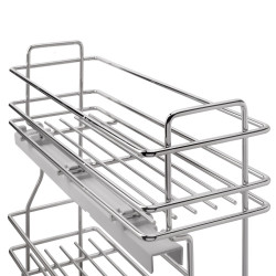 porte-bouteilles extractible SupraMax avec fermeture à amortie -  gauche -  3 plateaux -  module 200mm -  Acier -  Chromé - EMUCA