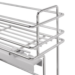 porte-bouteilles extractible SupraMax avec fermeture à amortie -  gauche -  3 plateaux -  module 200mm -  Acier -  Chromé - EMUCA