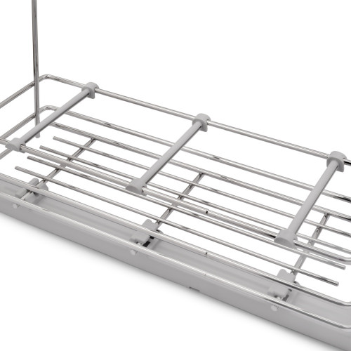 porte-bouteilles extractible SupraMax avec fermeture à amortie -  gauche -  3 plateaux -  module 200mm -  Acier -  Chromé - EMUCA