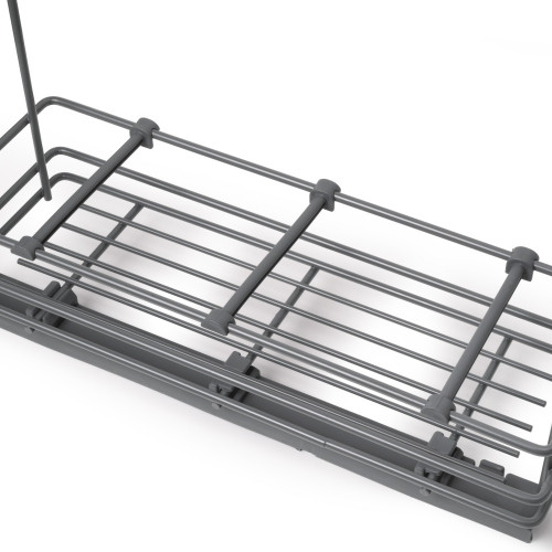 porte-bouteilles extractible TitaneMax avec fermeture à amortie -  gauche -  3 plateaux -  module 200mm -  Acier -  Gris Anthrac - EMUCA