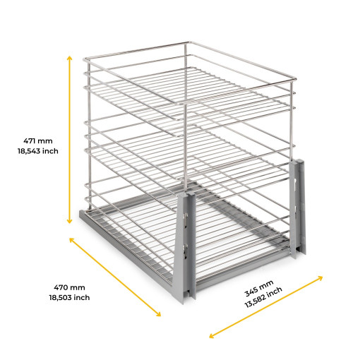 Chariot coulissant Supra avec fixation inférieure à fermeture amortie -  module 400mm -  acier -  chromé - EMUCA
