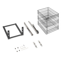 Chariot coulissant Titane avec fixation inférieure à fermeture amortie -  module 400mm -  acier -  Gris antracite de marque EMUCA, référence: B9355400