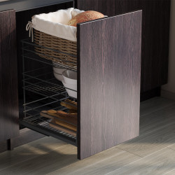 Chariot coulissant Titane avec fixation inférieure à fermeture amortie - module 400mm - acier - Gris antracite - EMUCA