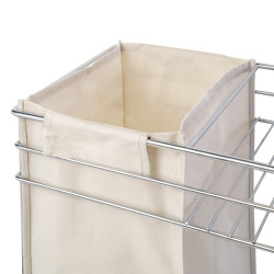 Chariot coulissant avec paniers et chariot à pain Supra avec fermeture à amortie -  module 300 -  Acier -  Chromé - EMUCA